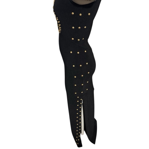 Cache Y2K Black Knit Bodycon Party Club Cruisewear Maxi Dress Women’s Small - Picture 11 of 16